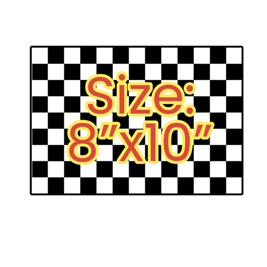 Checkered Racing Flag Edible Cake wrap Topper, 8 x 10 inches, Black and White checkered Icing Sheet