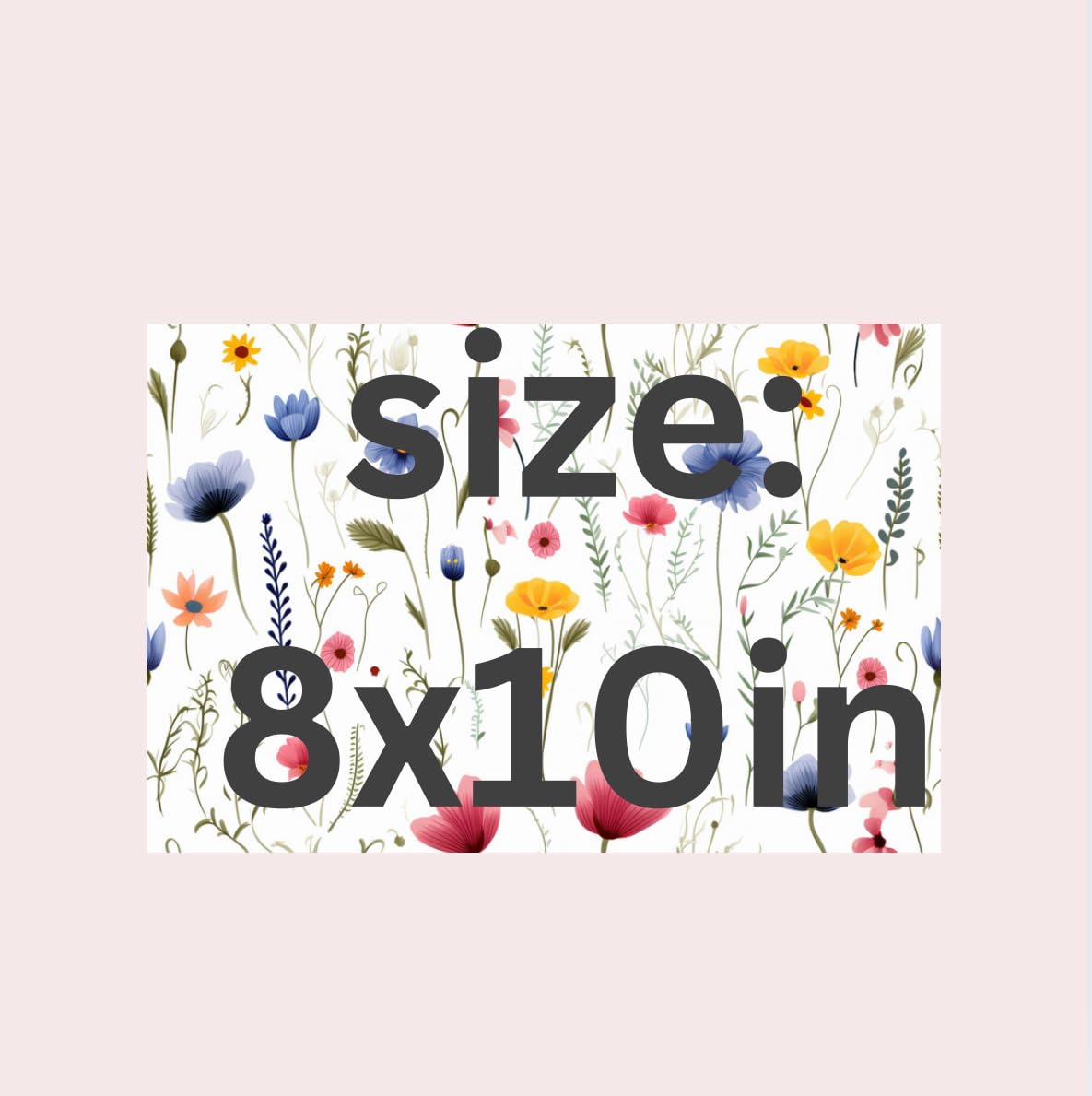 Floral Garden Edible Cake Topper, Icing Sheet Wrap, 8x10 inches, Wildflower party Design, baby in bloom floral themed topper