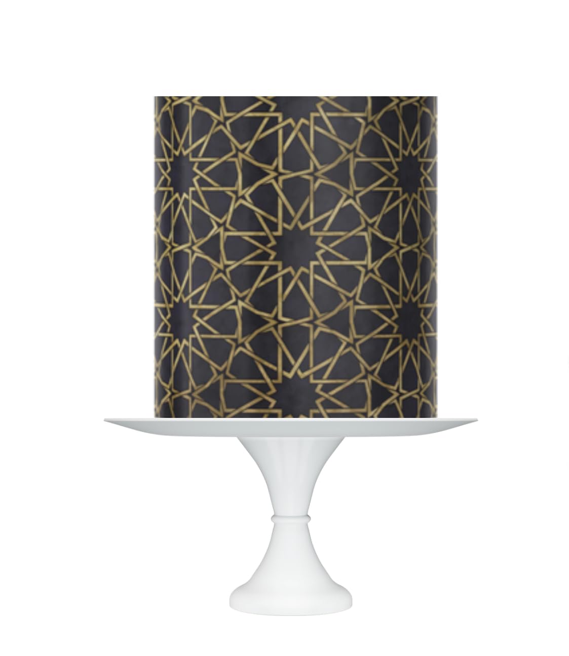 Moroccan Pattern Edible Cake warp Topper, Islamic design icing sheet 8x10in