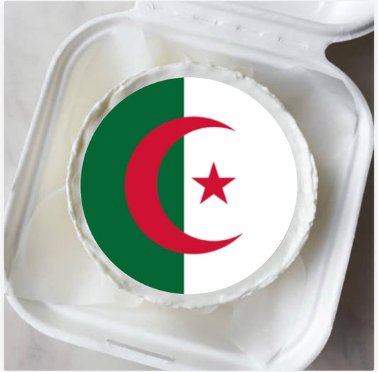 Algerian Flag Edible Cake Toppers, Decorative Cupcake Desserts, Green White Red Algeria design for cake or cupcakes