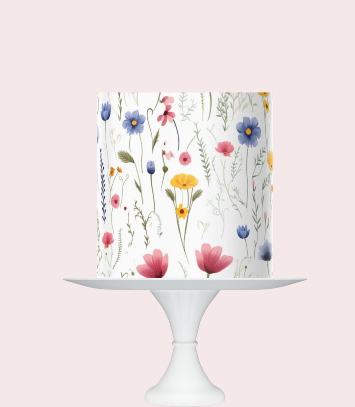 Floral Garden Edible Cake Topper, Icing Sheet Wrap, 8x10 inches, Wildflower party Design, baby in bloom floral themed topper
