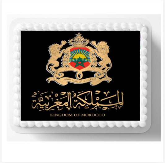 Kingdom of Morocco Edible Cake Toppers, Icing Sheet Decorations, Black and Gold Design