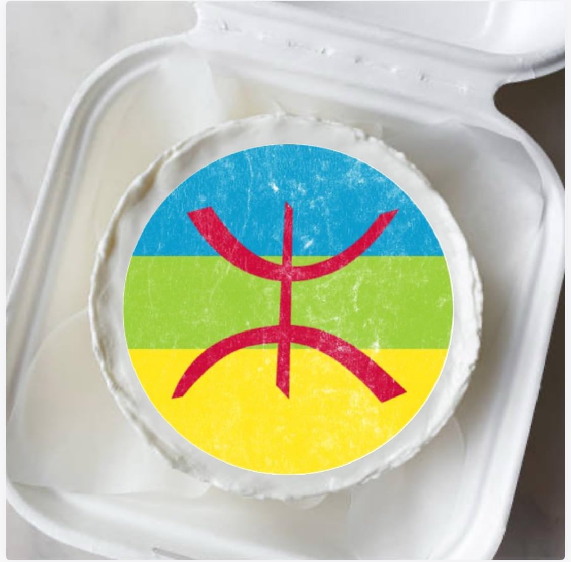 Moroccan Berber Amazighe Flag Edible Cake Topper, Decorative Frosting Sheet