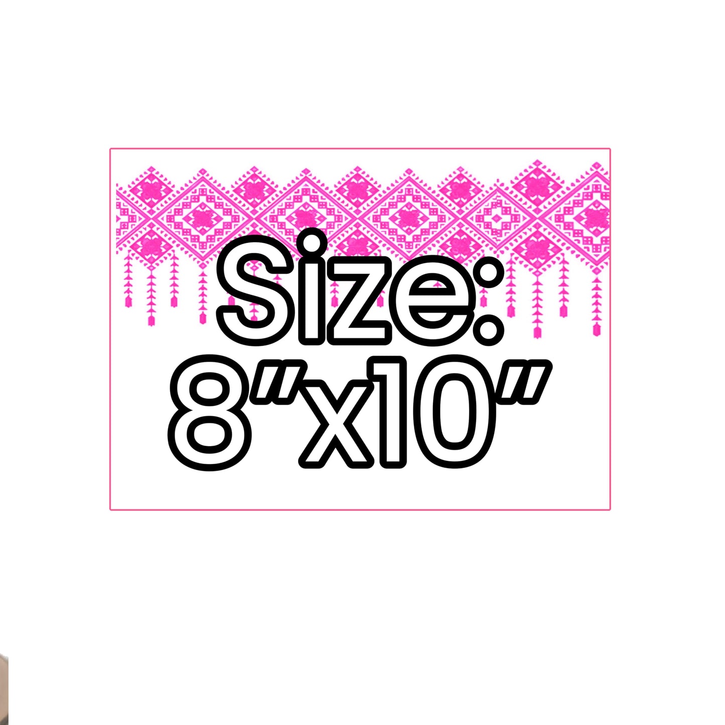 EDIBLE PAPER- Henna Tatreez Edible Cake Topper wrap, Pink tatreez pattern, Icing Paper, 8 x 10 inches