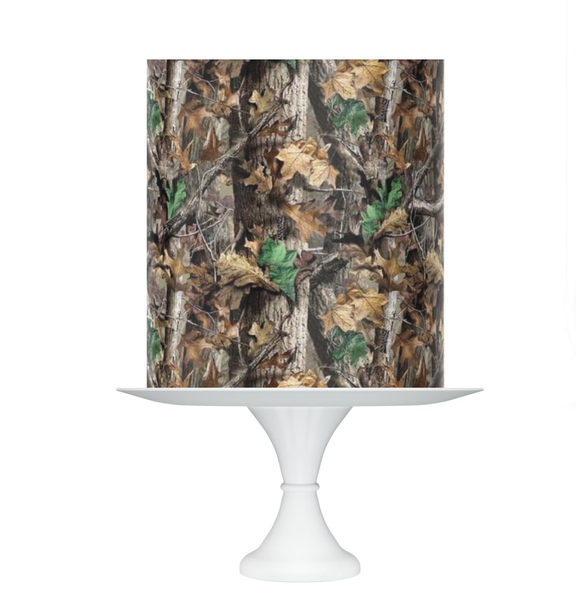 Hunting Camo Pattern Edible Cake Topper Wrap, 8 x 10 inches, Tree Leaves Design