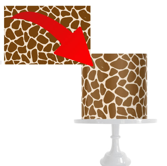 Giraffe Print Edible Cake Wrap, Safari Pattern, 8 x 10 inches, wild animals icing sheet, safari birthday cake.