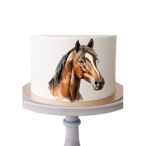 Edible Horse Cake Topper, Brown horse, 5 Inches Tall, Uncut Icing Sheet
