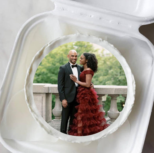 custom photo edible cake topper icing sheet 8'' round