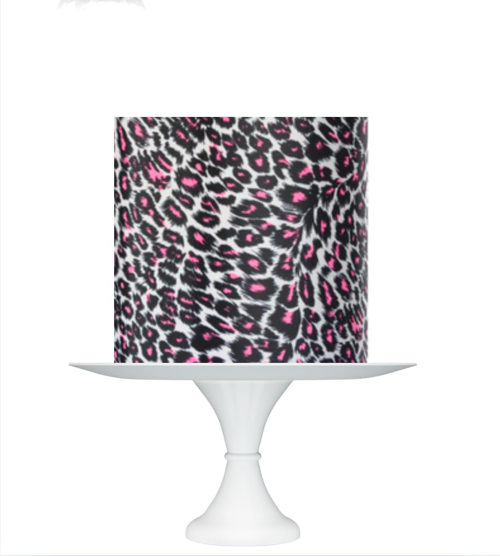 Edible Cake Wrap, Pink Leopard Print Design, 8x10 inches, Icing Sheet Topper