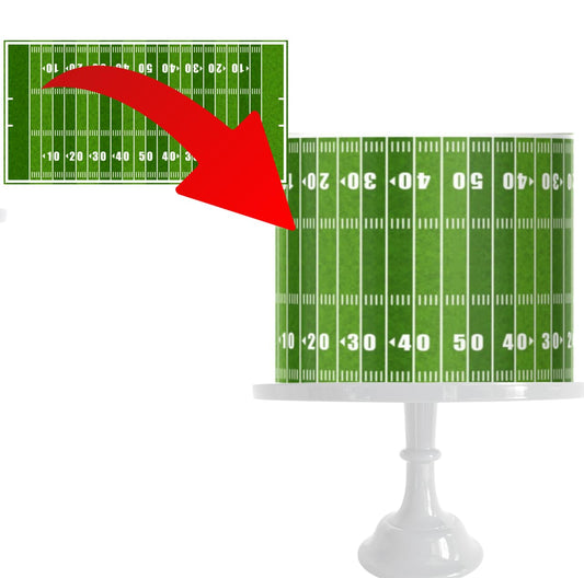 Football Field Cake Border Strips, 8x10 inches, field cake wrap, 2 Edible Decorative Toppers,