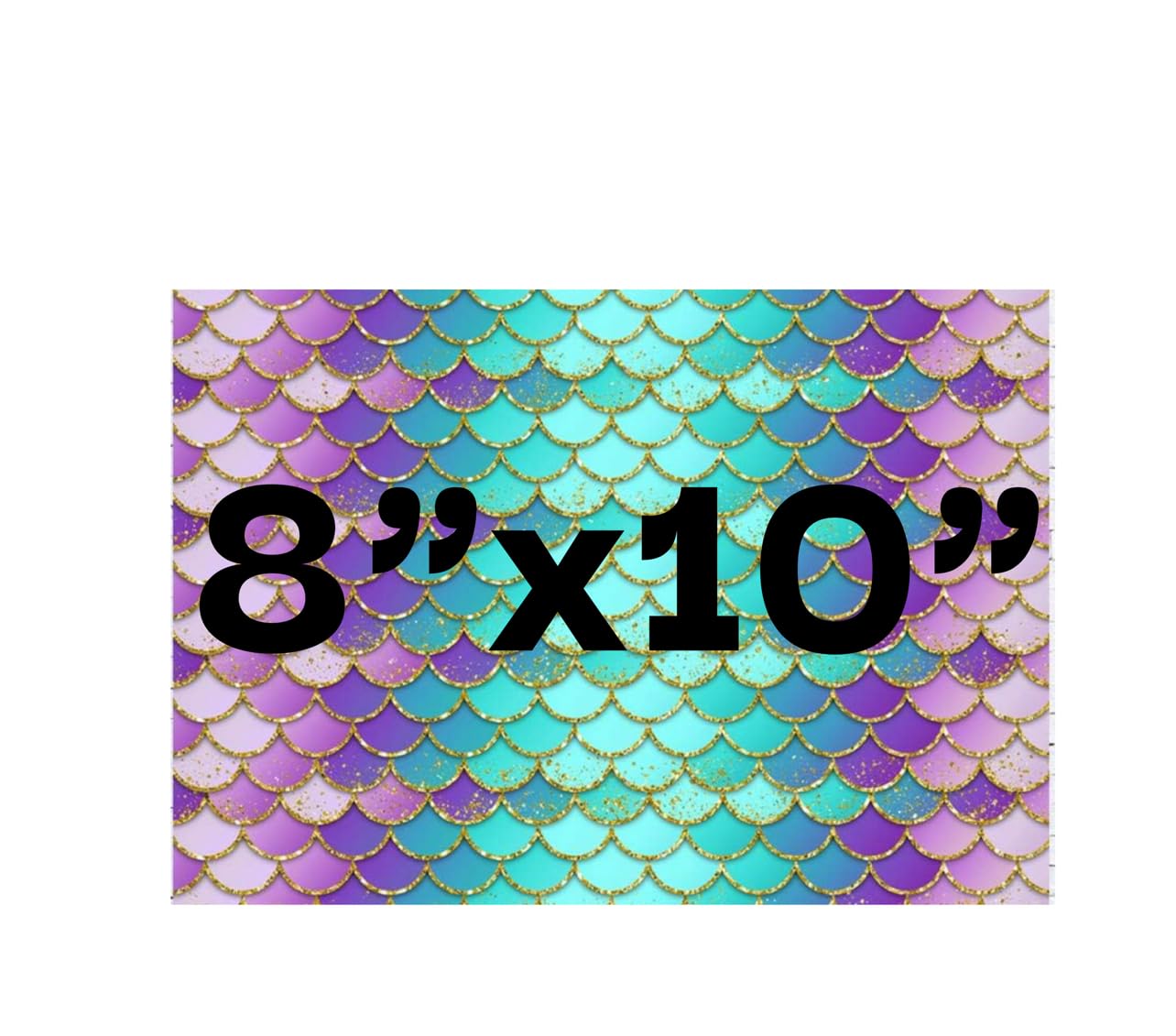 Mermaid Scale Pattern Edible Cake Topper Wrap, 8x10 inches, Purple and Turquoise, Icing Sheet