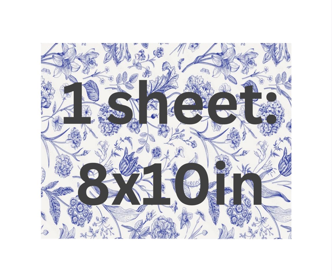 Blue Floral Toile Pattern Cake topper Wrap Icing Sheet, 8x10 inches, Baby Shower Cake Decorating, Blue toile de jouy baby shower cake topper wrap icing sheet, baby blue floral pattern cake wrap