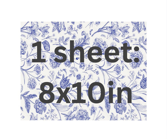 Blue Floral Toile Pattern Cake topper Wrap Icing Sheet, 8x10 inches, Baby Shower Cake Decorating, Blue toile de jouy baby shower cake topper wrap icing sheet, baby blue floral pattern cake wrap