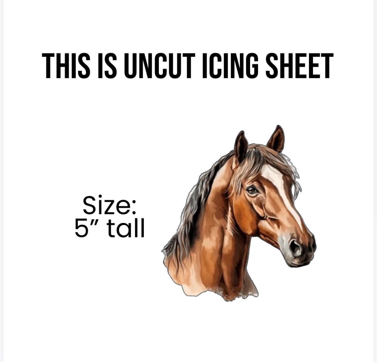 Edible Horse Cake Topper, Brown horse, 5 Inches Tall, Uncut Icing Sheet